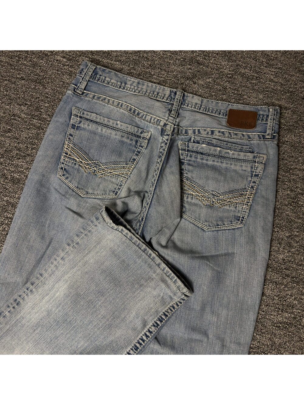 BKE Seth Straight Jeans Mens 34R Light Wash Classic Y2K